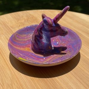 Unicorn Jewelry Ring Holder Ceramic Trinket Tray